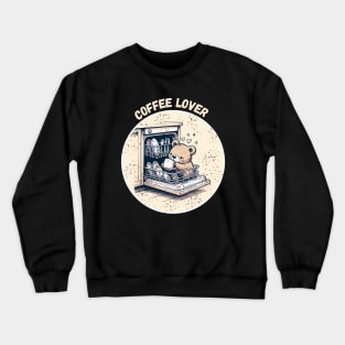 Sweet Animals: Sweet Teddy Bear Is a Coffee Lover - Cute Teddy Bear- A Funny Silly Retro Vintage Style Crewneck Sweatshirt